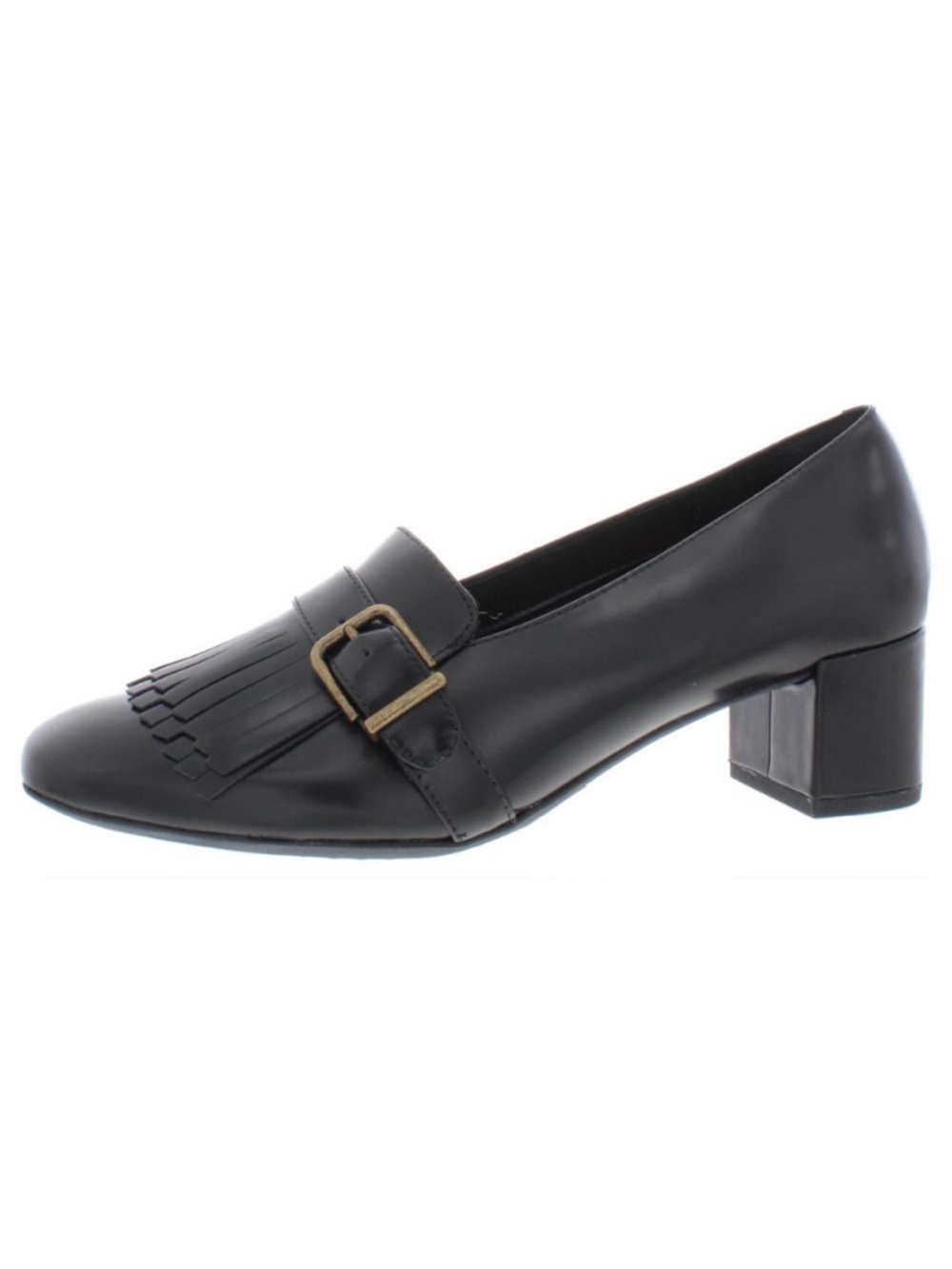 Clark’s Black Tealia Maye Buckle Heel Loafers